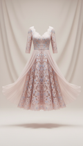 Vestido gasa rosa vaporosa