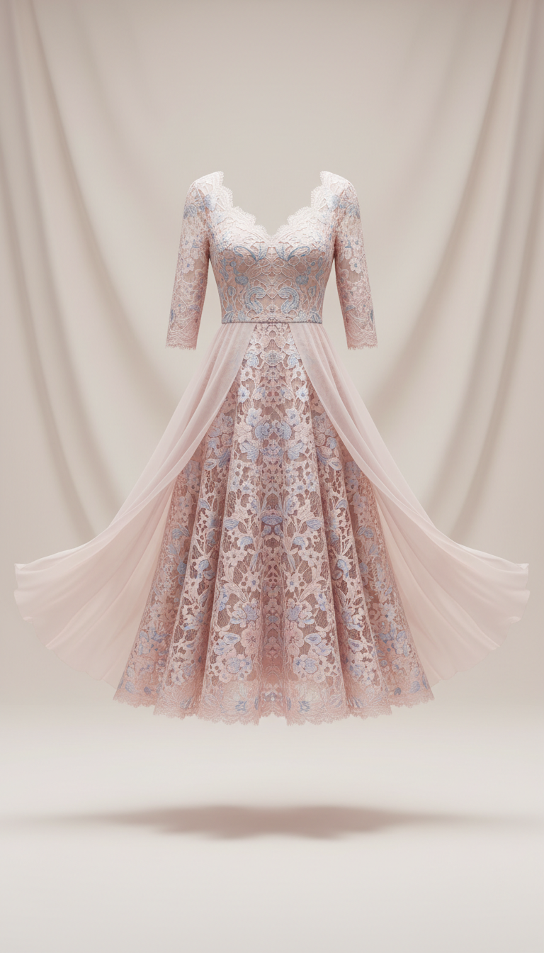 Vestido gasa rosa vaporosa